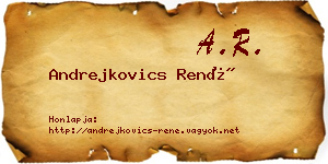 Andrejkovics René névjegykártya